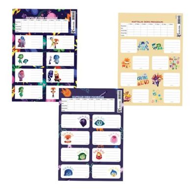 Keskin Color 220130-18 Ters Yüz Ders Programlı 3Lü Etiket - 1