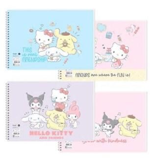 Keskin Color 300115-13 Hello Kitty and Friends 17x25 15 Yaprak Spiralli Resim Defteri - 1
