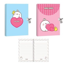 Keskin Color 310210 Molang 14x20 80 Yaprak Kilitli Hatıra Defteri - Keskin Color
