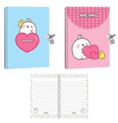 Keskin Color 310210 Molang 14x20 80 Yaprak Kilitli Hatıra Defteri - Keskin Color