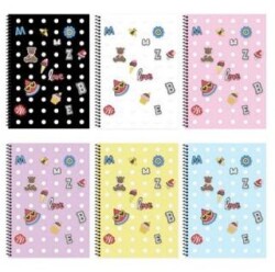 Keskin Color 323252-99 A5 80 Yaprak Kareli PP Kapak Spiralli Fun Defter - Keskin Color