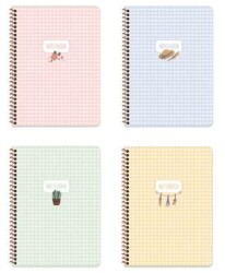 Keskin Color 410822 16,5x22,5 120 Yp. Kareli Spiralli Sert Kapak Defter - Pötikare - Keskin Color