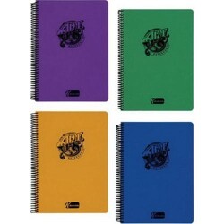 Keskin Color A4 100 Yp. Kareli Sert Kapak PP Spriralli Artt Defter - Keskin Color