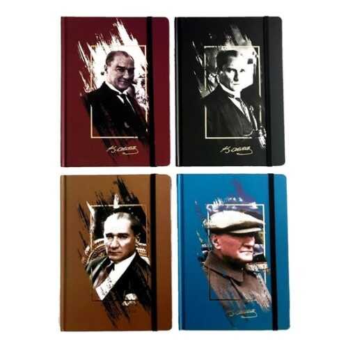 Keskin Color Atatürk Defter Çizgili Ciltli Lastikli 96 Yaprak 17x24 Cm