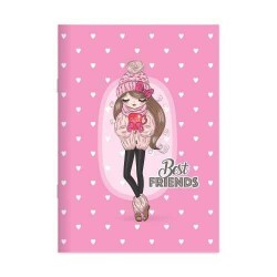 Keskin Color Best Friends Defter Kareli Karton Kapak Spiralli 80 Yaprak 16.5x22.5 Cm - Keskin Color
