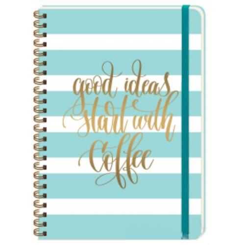 Keskin Color Çizgili Defter Daily Notes Muse - Good İdeas Start With Coffee