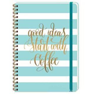 Keskin Color Çizgili Defter Daily Notes Muse - Good İdeas Start With Coffee - 1
