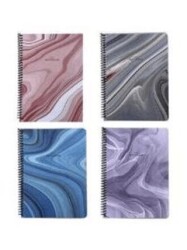 Keskin Color Classic Marble Defter Çizgili Karton Kapak Spiralli 80 Yaprak 16.5x22.5 Cm - Keskin Color
