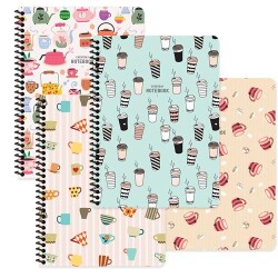 Keskin Color Coffee Defter Çizgili Spiralli Karton Kapak 80 Yaprak 16x22.5 Cm - Keskin Color