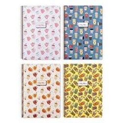 Keskin Color Coffee Defter Kareli Karton Kapak Spiralli A4 60 Yaprak - Keskin Color