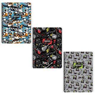 Keskin Color Cool Boys Defter Kareli Spiralli Plastik Kapak A4 100 Yaprak - 1