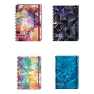 Keskin Color Plan Crystal Defter Kareli Spiralli Sert Kapak 100 Yaprak 17x24 Cm - 1