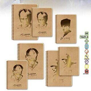 Keskin Color Funky Defter Atatürk Çizgisiz Spiralli 100 Yaprak 16.5x22.5Cm - 1