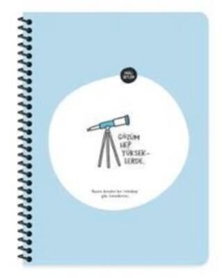 Keskin Color Hisli Şeyler 16,5x22,5 80 Yaprak Kareli Stickerli Defter - Gözüm Yükseklerde - 1