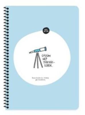 Keskin Color Hisli Şeyler A4 80Yaprak Kareli Spiralli Stickerli Defter - Gözüm Yükseklerde - 1