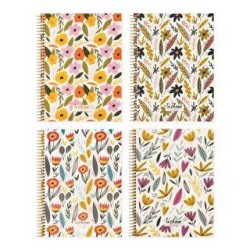 Keskin Color La Plume Flowers Defter Çizgili Spiralli Pp Kapak 80 Yaprak 17x22 Cm - Keskin Color
