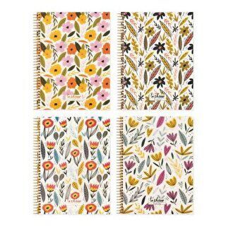Keskin Color La Plume Flowers Defter Kareli Spiralli Pp Kapak 80 Yaprak 17x22 Cm - 1