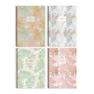 Keskin Color La Plume Leaves Defter Çizgisiz Plastik Kapak Spiralli A4 80 Yaprak - 1