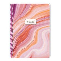 Keskin Color New Marble Defter Çizgili Kapak Karton Kapak Spiralli A4 80 Yaprak - Keskin Color
