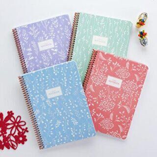 Keskin Color Pastel Flora Defter Çizgili Karton Kapak Spiralli A4 80 Yaprak - 1