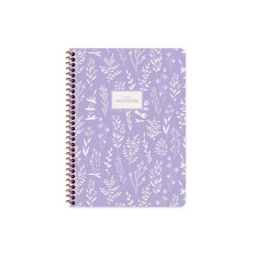 Keskin Color Pastel Flora Defter Kareli Karton Kapak Spiralli 80 Yaprak 16.5x22.5 Cm - 5