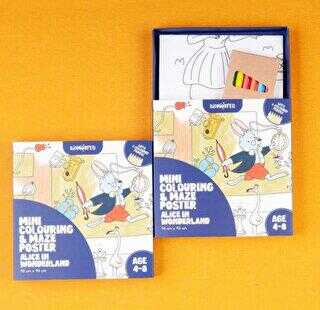 Mini Colouring and Maze Poster Alice in Wonderland - Kidmosfer