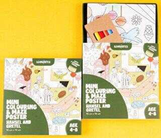 Mini Colouring and Maze Poster Hansel and Gretel - Kidmosfer