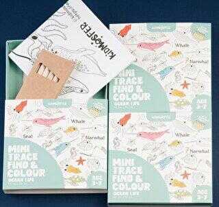 Mini Trace Find and Colour Ocean Life Poster - Kidmosfer