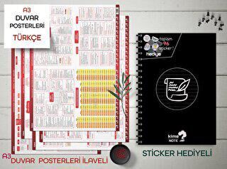 Kime Note TYT Çizgili Türkçe Okul Defteri Konu Anlatımlı 5 Büyük Poster ve 96 Sticker Hediyeli 9-10-11-12.Sınıfa Uygun - 1