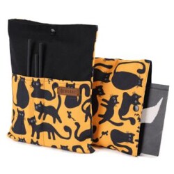 Kitap Kılıfı Çıtçıtlı Kese Su Geçirmez - Kara Kediler - BCOVERART