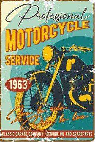 Klasik Motor Retro Vintage Ahşap Poster