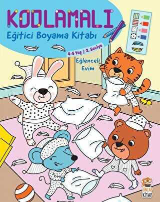 Kodlamalı Eğitici Boyama Kitabı - Eğlenceli Evim 4-5 Yaş 2. Seviye - Sincap Kitap