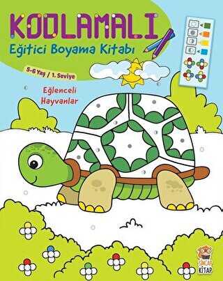 Kodlamalı Eğitici Boyama Kitabı - Eğlenceli Hayvanlar 5-6 Yaş 1. Seviye - Sincap Kitap