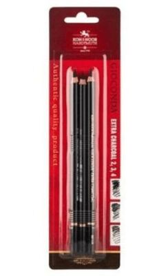 Kohinoor Black Charcoal Pencils 8811 3Pcs - 1
