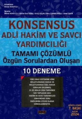 Savaş Yayınevi Konsensus Adli Hakim ve Savcı Yardımcılığı 10 Deneme - 1