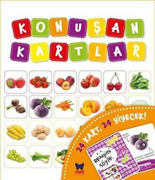 Konuşan Kartlar - 24 Kart 24 Yiyecek - Net Çocuk Yayınları