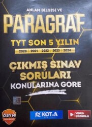 Anlam Bilgisi ve Paragraf Son 5 Yıl Çıkmış Sorular - Kota Yayınları