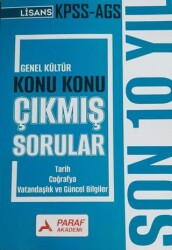 KPSS AGS Genel Kültür Konu Konu Çıkmış Sorular Son 10 Yıl - Paraf Akademi