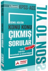 KPSS AGS Genel Kültür Konu Konu Çıkmış Sorular Son 10 Yıl - Paraf Akademi