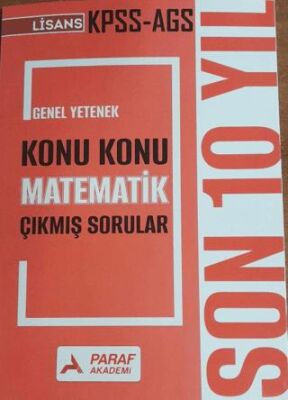 KPSS AGS Genel Yetenek Konu Konu Matematik Çıkmış Sorular Son 10 Yıl - 1