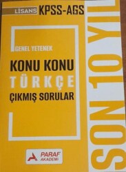 KPSS AGS Genel Yetenek Konu Konu Türkçe Çıkmış Sorular Son 10 Yıl - Paraf Akademi