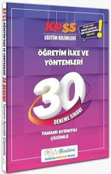 KPSS Eğitim Bilimleri Öğretim İlke ve Yöntemleri 30 Deneme Çözümlü CBA Yayınları - CBA Akademi