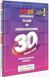 KPSS Eğitim Bilimleri Ölçme ve Değerlendirme 30 Deneme Çözümlü CBA Yayınları - CBA Akademi