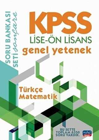 KPSS Lise Ön Lisans Türkçe Matematik Soru Bankası Nobel Sınav Yayınları