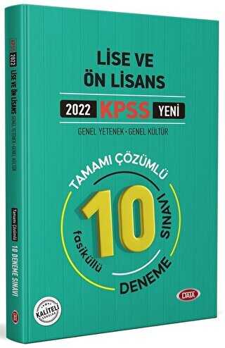 Kpss Lise Ve Ön Lisans Tamamı Çözümlü 10 Deneme Sınavı 2022 Data Yayınları