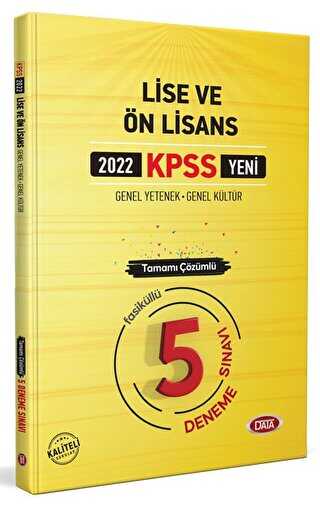 KPSS Lise ve Önlisans Tamamı Çözümlü 5 Deneme Data Yayınları