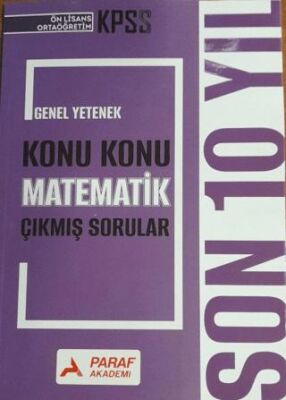 KPSS Ön Lisans Ortaöğretim Genel Yetenek Konu Konu Matematik Çıkmış Sorular Son 10 Yıl - 1