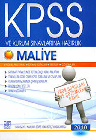 Palet Yayınları KPSS ve Kurum Sınavlarına Hazırlık Maliye 2010