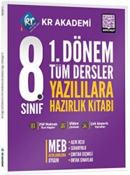 8. Sınıf 1. Dönem Tüm Dersler Yazılılara Hazırlık Kitabı - KR Akademi Yayınları