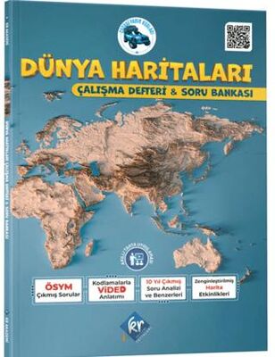 KR Akademi Yayınları Coğrafyanın Kodları Dünya Haritaları Çalışma Defteri ve Soru Bankası - 1